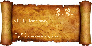 Niki Mariann névjegykártya